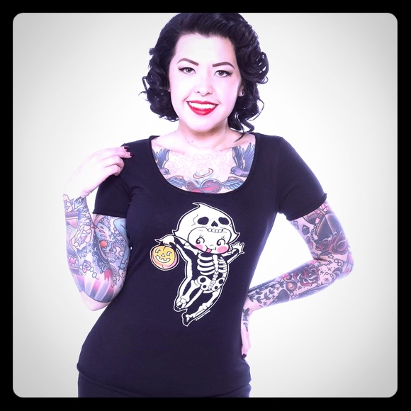 Sourpuss Tops - Sourpuss-  Rare Halloween Kewpie Babydoll Tee